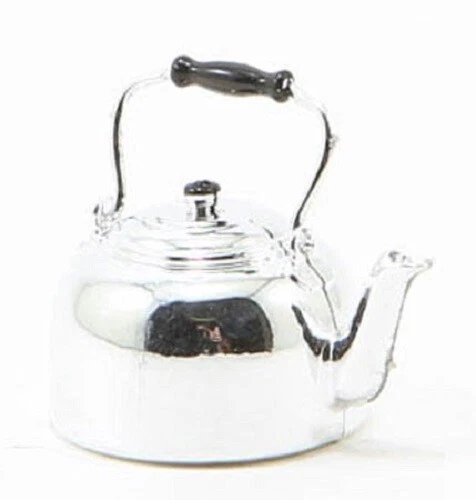 Dollhouse Miniature Silver Teapot / Tea Kettle - 1:12 Scale - Image 1 of 1