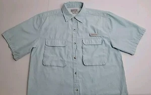 Fishing Shirt Realtree Large Aqua Blue Performance Outdoor Guide Short Sleeve - Picture 1 of 10