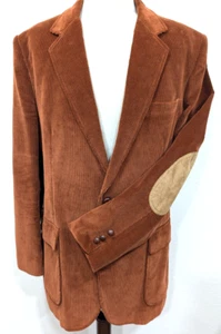 Vtg 70s 80s BUFFUMS Mens Rust Corduroy Blazer JAPAN MADE Elbow Patches 44L VEUC* - Picture 1 of 12