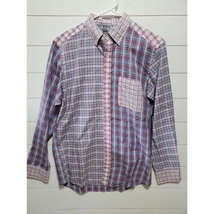 Uniqlo Herren Gr. S Langarm Buttoned Down Oxford Hemd Rosa Blau Weiß Kariert - Bild 1 von 4