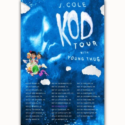 J COle KOD Tour 2018 Rap Music Album Star Singer Poster 21 24x36 E-591