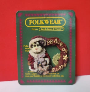 Boyds Bears and Friends SANTA CLAWS Katze FRIEDEN AUF ERDEN #26325 Folkware Pin - Bild 1 von 2