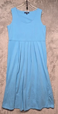 Vestido Chadwicks of Boston Para Mujer Talla 1X Azul Sin Mangas Midi Maxi Algodón Informal Foto 1 de 4