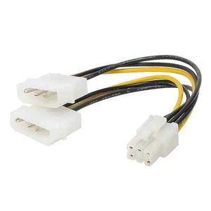 Stromkabel Adapter Kabel Intern 2x 5,25 Molex Stecker zu 6 polig PCI Express  - Bild 1 von 1