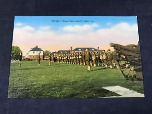 W3-79 VINTAGE MILITARY POST CARD - RETREAT FORMATION, SCOTT FIELD, IL - Picture 1 of 4