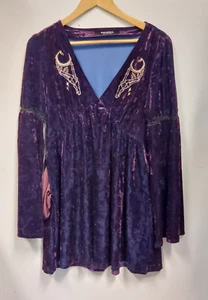 Disturbia Purple Velvet Dress - UK 14 - Picture 1 of 9