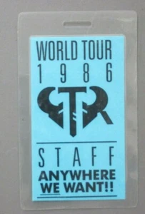 Pass backstage GtR laminato 1986 STAFF "Anywhere We Want" AUTENTICO! - Foto 1 di 1