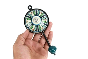 Arte Vintage Deco Cerámica Y Hierro Gancho de Pared Con Abrigo Sombrero Estante - Imagen 1 de 8