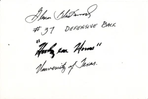 T19-79925 Football autograph card Glenn Blackwood DB TX Longhorns Dolphins 79-88 - Picture 1 of 2
