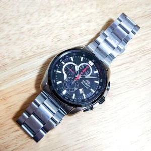 Reloj Pulsera Orient Hombre Negro Manual Plata Cuarzo Japón B 500249 - Imagen 1 de 7