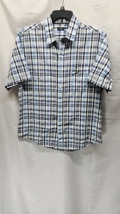 Blau kariertes kurzärmliges geknöpftes Herrenhemd von Arrow Größe Large - Bild 1 von 4