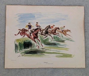 Pintura John Groth "Belmont Park Steeplechase" 1953 APP Co. Inc. EE. UU. 14 x 11" - Imagen 1 de 16