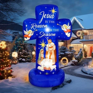 Belén inflable de Navidad decoración exterior con luces LED inflables Navidad - Imagen 1 de 6