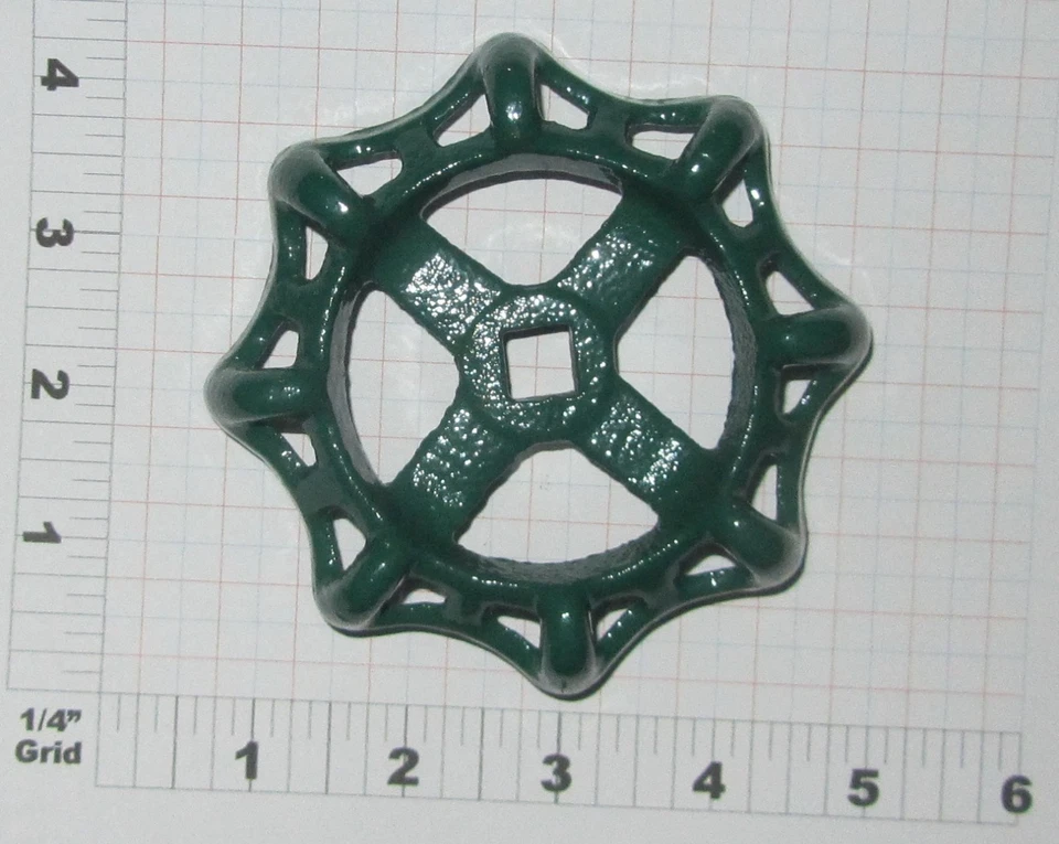 Round Cast Gate Valve Handle 4-1/2" OD with a 7/16" Square Hole - Image 1 of 1