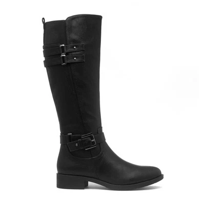 Lilley Womens Boots Black Adults Ladies Knee High Zip Up Elasticated SIZE - Image 1 of 4