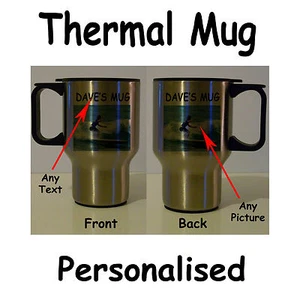 Tazza da viaggio termica personalizzata in acciaio inox qualsiasi immagine qualsiasi testo - Foto 1 di 1