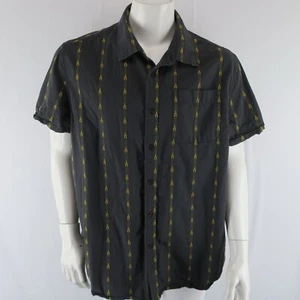 Katin Short Sleeve Button Up Shirt Mens XXL 2XL 100% Cotton Gray Yellow - Picture 1 of 9