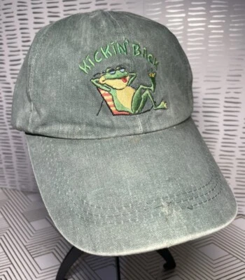 Gorra de béisbol vintage oliva rana de vacaciones Oregon Coast bordada años 90 Foto 1 de 4