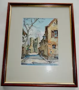 Aquarell Dorfgasse mit Ruine sign. HÖHNE München - Picture 1 of 7