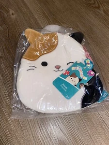 Squishmallows Winking Cam The Cat Zipper Storage Pouch Calico 8" - Picture 1 of 2