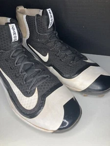 Nike Air Huarache 2KFilth Mid Baseball Cleats Size 13 Men Black White 749359 010 - Picture 1 of 9