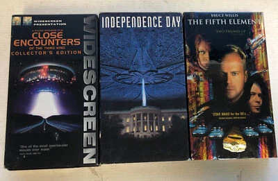 Independence Day,Close Encounter Of The Third Kind,Fifth Element (1996-1998)VHS - Image 1 of 4