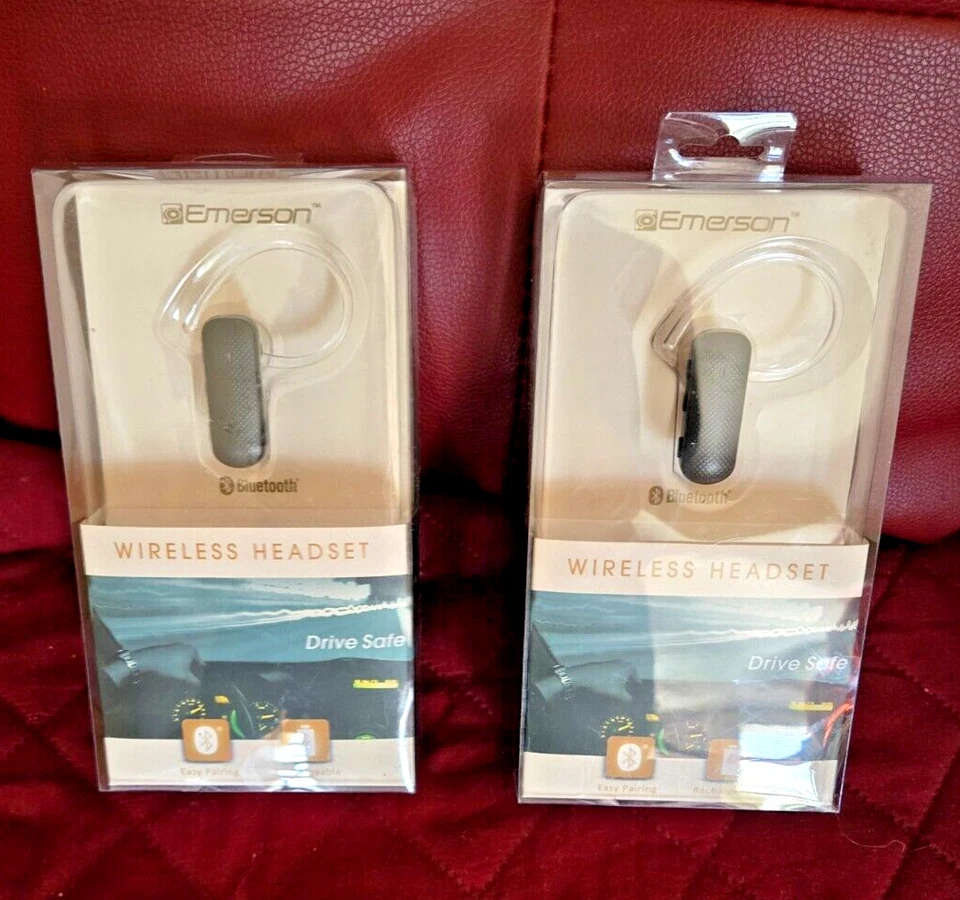 (2 pair) EMERSON WIRELESS HEADSET BLUETOOTH- EM223 -  New - Free Ship - Image 1 of 1