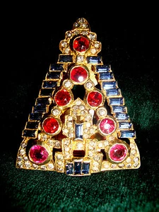Rare Exquisite Vintage Signed R DeROSA Rhinestone Art Deco Dress Fur Clip - Picture 1 of 10