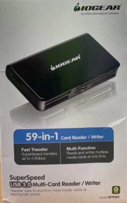 IOGEAR - GFR381 - USB 3.0 Multi-Card Reader / Writer for HD Data Transfer - Image 1 of 4