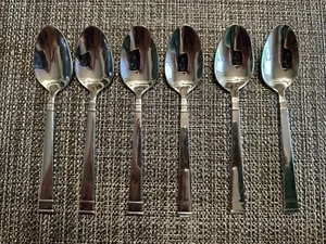 6 Heritage Mint Stainless Flatware 6.25” Spoons Bentley Pattern - Picture 1 of 4