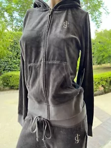 New Vintage 2YK Juicy Couture Tracksuit Hoodie Pants Velour Top Hat Gray Logo L - Picture 1 of 10