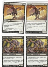 Magic Cards - 9th Edition Black Mint-Foul Imp 2 x + Serpent Warrior