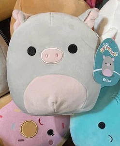 Malvaviscos blandos Bessa the Pig 7,5 pulgadas Kawaii peluche escuadrón granja nuevo regalo de Navidad - Imagen 1 de 7