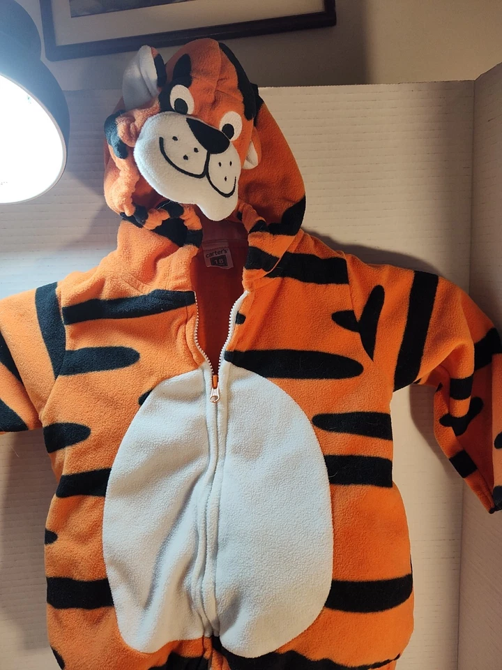 Carter's Capucha Tigre Gato Halloween Disfraz Top Camisa Infantil Talla 18 Meses Foto 1 de 4