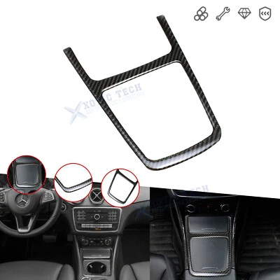 Caja de almacenamiento de consola calcomanía de fibra de carbono para Mercedes Benz CLA GLA Clase A Foto 1 de 4