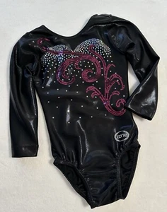 OZONE Gimnasia LEOTARDO Negro MARRÓN Blanco SEQUIN BLING Ombré GK Competición YS - Imagen 1 de 5