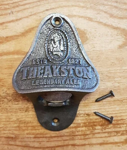 Cast Iron Wall Mounted Vintage Antique Style Bottle Opener THEAKSTON ALES 1821 - Picture 1 of 4