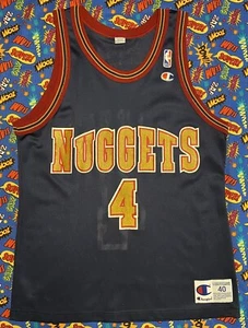 Rare Vintage Champion NBA Denver Nuggets Tony Battie Basketball Jersey - Picture 1 of 9