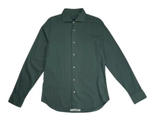 Fedeli $395 'Sean' NWT Dark Forest Green Slim Stretch Cotton Shirt (40 IT) 15.75 - Picture 1 of 6