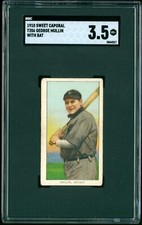 GEORGE MULLIN 1909-11 T206 Sweet Caporal 350/30 Tobacco With Bat SGC 3.5 TIGERS