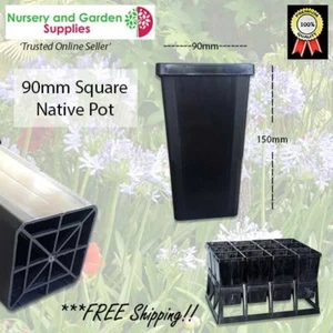 90mm Square Native Deep Pot - PACK of 12 - Picture 1 of 6