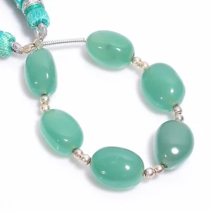 Natural Green Quartz Gemstone Oval Shape Smooth Beads 11X9 12X9mm Strand 4" E867 - Picture 1 of 1