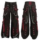 Extreme Bondage Gothic Punk Rocker Cyber Goth Red & Black Steampunk Biker Pants