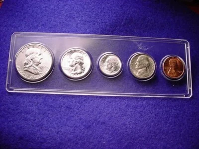 1950 PHILADELPHIA 5 COIN BU MINT SET 90% SILVER KEY DATE COINS-ALL BU COINS! #25 - Image 1 of 4