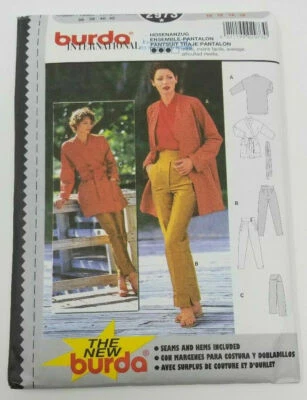 Burda 2973 Misses Pantsuit Jacket Wide Waist Pants Sewing Pattern Sizes 10-16 - Image 1 of 3