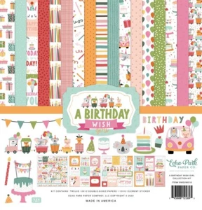 KIT COLECCIÓN ECO PARK - UNA NIÑA DESEO CUMPLEAÑOS - 12"X12" - 12 HOJAS + PEGATINAS - Imagen 1 de 14
