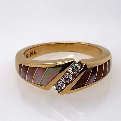 Anillo Kabana Madreperla Diamante Oro Amarillo 14K DG7077714 Foto 1 de 4