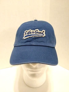Life is Good A Tattered Chill Cap Ballyard Appliqué Vintage Blue One Size 55742 - Picture 1 of 8