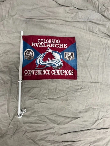 Vintage Colorado Avalanche 2001 Conference Champions Car FLAG Banner Home Cover