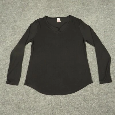 No Boundaries Top 女式大号人造丝胶囊基本款长袖 V 领女士 — 第 1/4 张图片